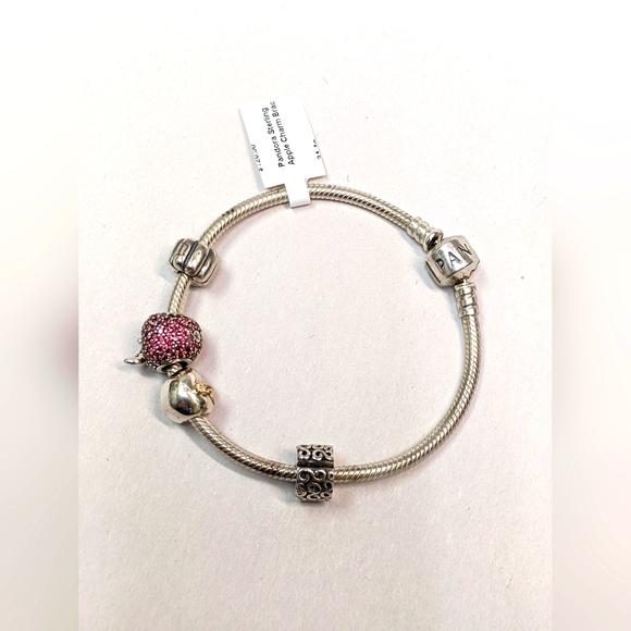 Pandora Sterling Silver Apple Charm Bracelet - Picture 2 of 6
